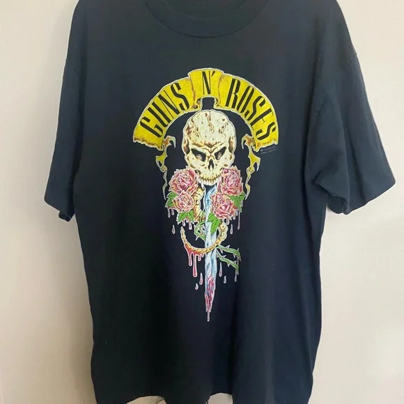 Vintage 90s Guns N Roses 🌹 ALL OVER PRINT SHIRT - Picture 1 of 7